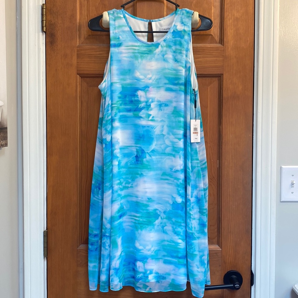 Calvin Klein floral tie dye swing dress
